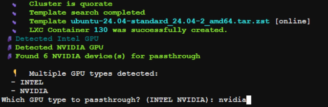 “Which GPU type to passthrough?”