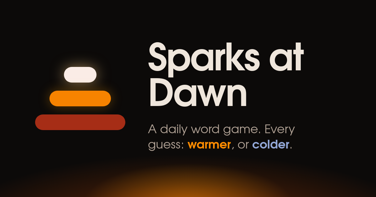 Sparks at Dawn: three bars of heated metal, white-hot on top.